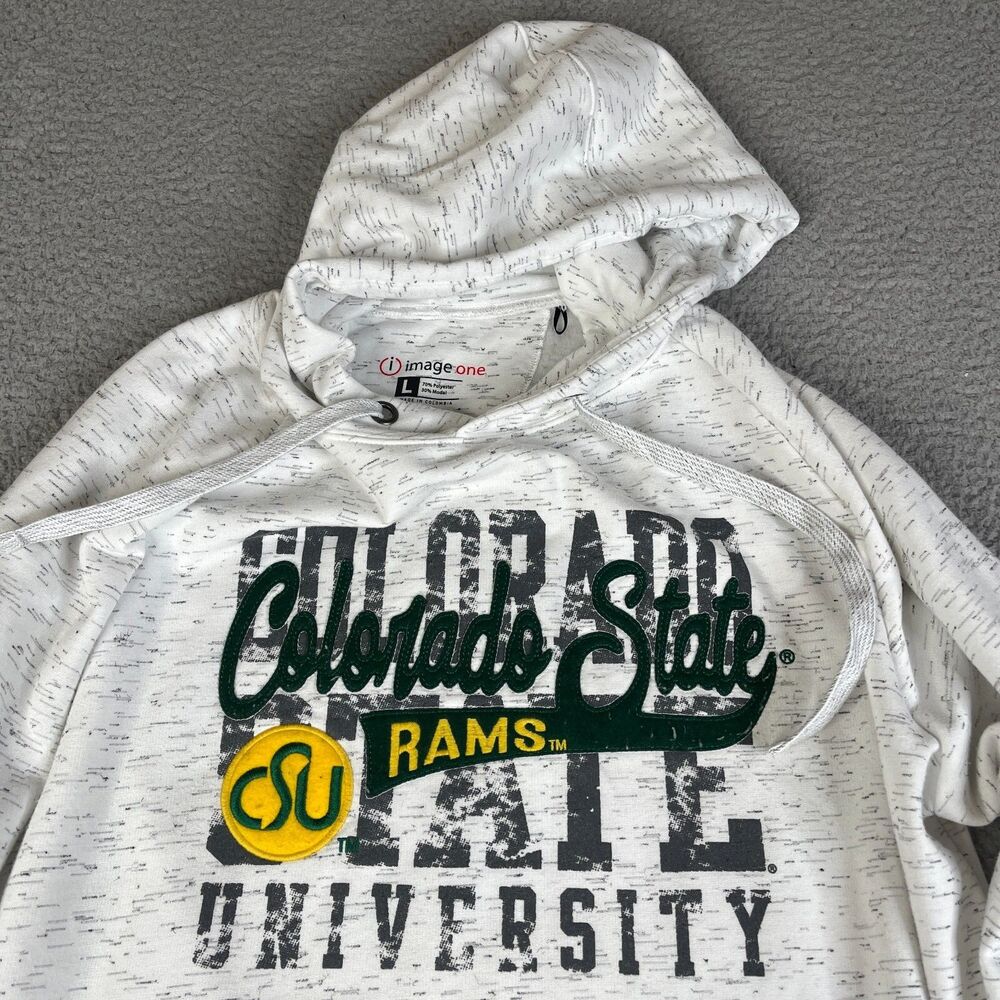 COLORADO State Rams CSU Sweatshirt Mens Large Hoodie Rams Pullover Sweater NCAA